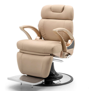 Chaise de coiffure de salon moderne noire et dorée durable en gros, pompe hydraulique robuste, base de salon de coiffure, école, gymnase, pivotant à 360 degrés - Product Image 2