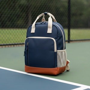 Sac à dos de pickleball bicolore avec compartiment pour 2 raquettes et poche pour bouteille d'eau, revêtement mat, recyclé, logo personnalisé, vente en gros - Product Image 3