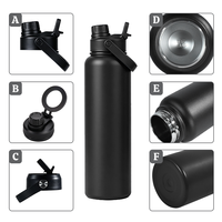 Tutup Bebas BPA 40oz Kapasitas Besar Botol Air Vakum Tahan Gores untuk Luar Ruangan Botol Termal Stainless Steel Tutup 2 in 1 Tumbler