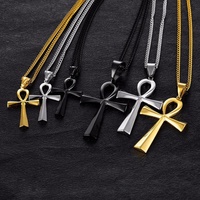 Costume del commercio all'ingrosso di Accessori In Acciaio Inox Gioielli Egiziano Ankh Croce Pendente Della Collana