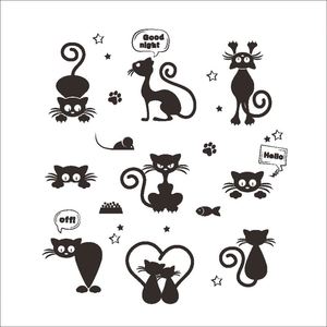 สติ๊กเกอร์ติดผนังรูปแมวน่ารักสำหรับห้องเด็ก DIY ตกแต่งบ้าน การ์ตูนสัตว์ สติ๊กเกอร์ติดผนัง PVC ศิลปะภาพจิตรกรรมฝาผนัง - Product Image 5
