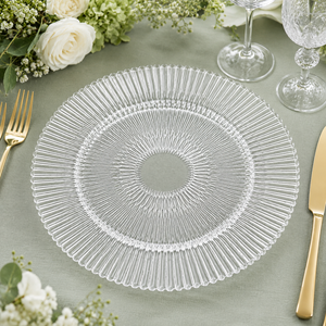 Sottopiatti in Vetro Trasparente all'Ingrosso per Matrimoni e Decorazioni - Product Image 2