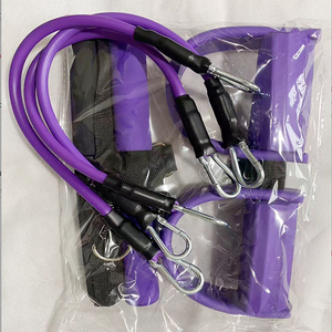 Fascia Elastica Multifunzione a 3 Tubi <span class=keywords><strong>con</strong></span> Maniglia in Corda, TPE, per Yoga, Pedaliera, Resistenza Addominale/Taille/<span class=keywords><strong>Braccia</strong></span>/Gambe, Modello Sottile KSA-063B - Product Image 4