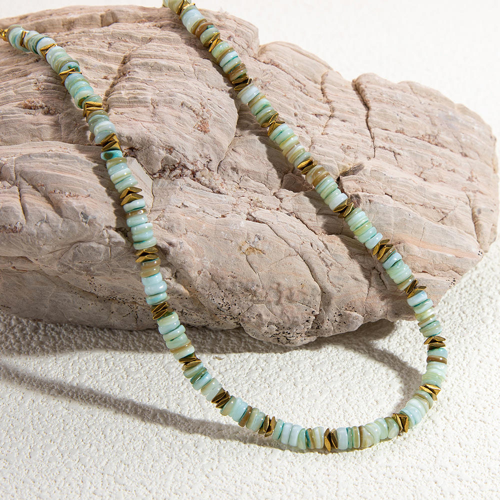 BOYI Women's Waterproof Stainless Steel Necklace with Colorful