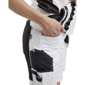 BLAKLADER - 717110001099C34 Women's painter <b>shorts</b> with <b>stretch</b> White/Black - EAN 7330509865538 <b>WORK</b> TROUSERS <b>WORK</b> <b>SHORTS</b> - Product Image 4