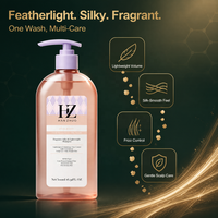 Shampooing en Gros Parfumé Fleur de Cerisier 500ml Soyeux Léger Anti-Frisottis Contrôle des Frisottis Volume Nourrissant Soin du Cuir Chevelu Marque Privée