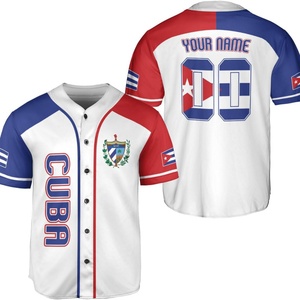 Camiseta de Béisbol de Cuba con Sublimación, Camiseta con la Bandera de Cuba, Camiseta Cubana para Hombre y Mujer, Camiseta con la Bandera de Cuba y Estados Unidos - Product Image 3