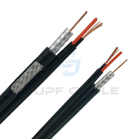 Kabel Komunikasi CCTV RG59 dengan Kabel Daya RG6 Tembaga 75ohm, Kabel Siamese Tipis untuk Monitor Video, Kabel Terintegrasi