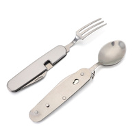 Ensemble de couverts pliants fantaisie en acier inoxydable poli mat avec couteau, fourchette et cuillère, 20 pièces, pour cadeaux d'affaires