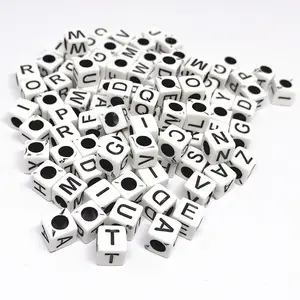 2024 New trend high quality acrylic letter beads 6X6mmDIY A-Z letter box material woven jewelry pendant loose beads