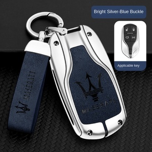 Housse de <span class=keywords><strong>clé</strong></span> de voiture en cuir véritable <span class=keywords><strong>Maserati</strong></span>, étui à <span class=keywords><strong>clé</strong></span> haut de gamme avec boucle, compatible Levante GT Ghibli, pour homme et femme, en alliage de zinc CN/GUA CK-2510201 - Product Image 2