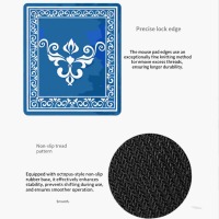 Tapis de mahjong moderne pliable carré de 31 pouces, antidérapant, avec monogramme personnalisé, imperméable, en velours de caoutchouc bleu, respirant, portable