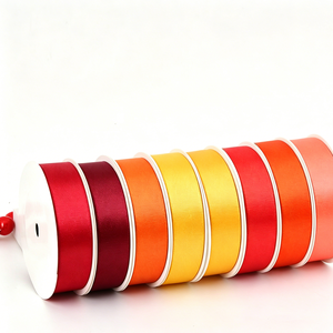 OEKO Certified 19mm Burgundy Wine <b>Red</b> Double Face Polyester Ribbon for Festival Present & Florist Bouquet Decoration - Product Image 2