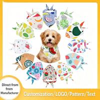 Bavoir triangulaire léger en polyester pour animaux de compagnie, imprimé fruits (citron, pastèque), serviette anti-salive, fournitures de Noël et d'Halloween pour chien