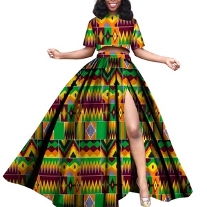 Ensemble 2 pièces <span class=keywords><strong>Boubou</strong></span> Africain Dashiki Grande Taille pour <span class=keywords><strong>Femme</strong></span>, Jupe et Haut <span class=keywords><strong>Bazin</strong></span> Riche Africain avec Fente GYWY534 - Product Image 3