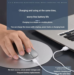 <span class=keywords><strong>เมาส์</strong></span>ออปติคอล USB สำหรับเล่นเกม2.4ก. BT ชาร์จไร้<span class=keywords><strong>สาย</strong></span>เล่นเกมพีซีเงียบเล่นเกมแล็ปท็อปออฟฟิศชาร์จได้1600dpi ที่มีสีสัน - Product Image 2