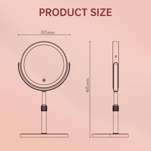 Specchio da <span class=keywords><strong>Trucco</strong></span> Rotondo con Luce LED a 3 Modalità di Colore, Sensore Touch da Tavolo, OEM ODM - Product Image 4