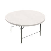 Table Pliante Ronde en Plastique Blanc pour Mariages et Banquets, Tables et Chaises Pliantes pour Événements