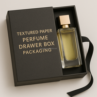 Boîte-cadeau d'emballage de parfum personnalisée en usine, boîte à tiroir en carton, cartouche de parfum, flacon de parfum vide de 50 ml
