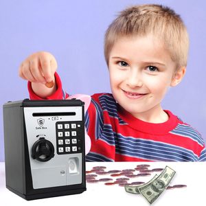 Mini Caja de Ahorros de cajero automático para dinero real, alcancías de voz electrónica, contraseña de huella dactilar, caja de seguridad para niños, regalo de cosas geniales - Product Image 2