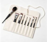 Kotak Rol Kuas Makeup Kulit PU 32 PCS Set Kuas Kosmetik dengan Kantong Penyimpanan Organizer Perjalanan