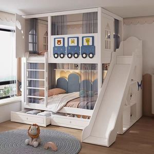 Muebles de dormitorio para niños de diseño exclusivo JS, cama rosa para niñas, litera multifuncional con tobogán - Product Image 5