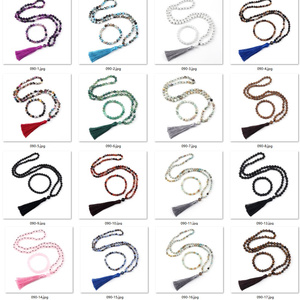 Ingrosso collana di perle di Mala 108 personalizzate involucro di pietra naturale <span class=keywords><strong>preghiera</strong></span> con perline di cristallo curativo Yoga braccialetto di meditazione buddista regalo - Product Image 6