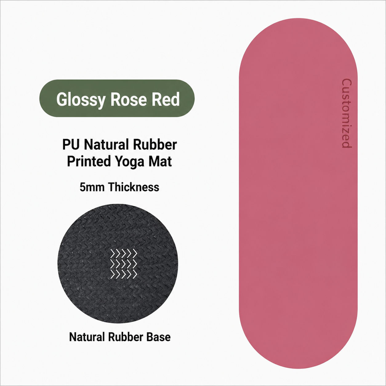 Rose rouge-pu surface lisse-double face antidérapante