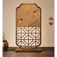 Paravent en bois de style chinois autoportant, écran de séparation en bois à motif personnalisé pour salon, bureau, hôtel