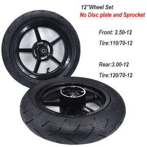 Ruedas Super para Motocicleta, Rin Delantero de <span class=keywords><strong>12</strong></span> <span class=keywords><strong>Pulgadas</strong></span> 2.50-<span class=keywords><strong>12</strong></span> con Neumático de Carretera 110/70-<span class=keywords><strong>12</strong></span>, Neumático Trasero 3.00-<span class=keywords><strong>12</strong></span> 120/70-<span class=keywords><strong>12</strong></span> para Motocicleta Tuttio Dirt <span class=keywords><strong>Pit</strong></span> <span class=keywords><strong>Bike</strong></span> - Product Image 1