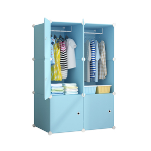 厂家热卖6门塑料儿童衣柜客厅橱柜便携式衣橱 - Product Image 2