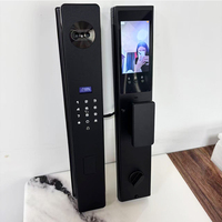 Serrure de porte intelligente sans clé avec empreinte digitale, mot de passe (code), reconnaissance faciale, contrôle Wi-Fi via application pour accès par code en acier inoxydable