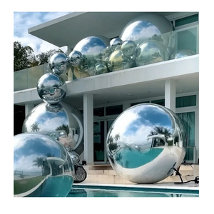Pallone Specchio Gonfiabile Rosa Gigante in PVC per Decorazioni Eventi, Grandi Sfere Lucide Gonfiabili - Product Image 1