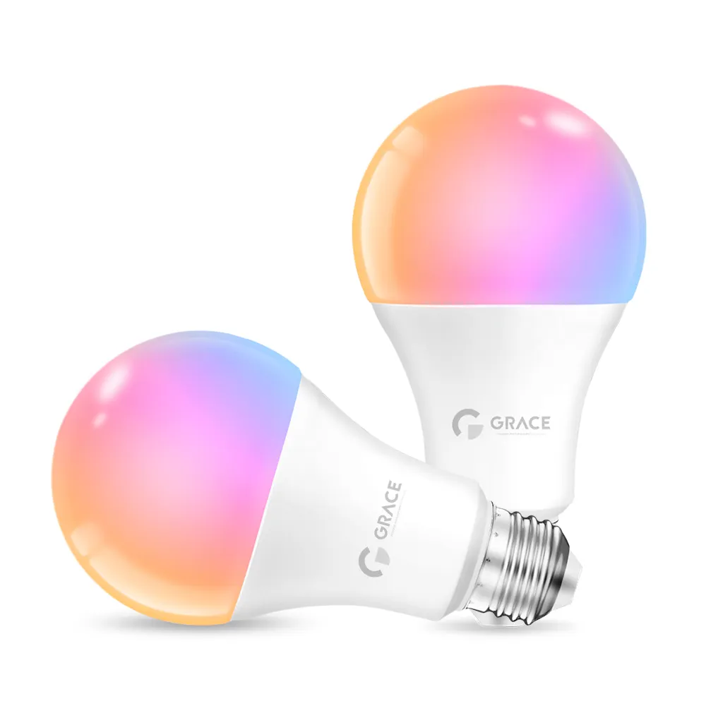 A19 9W RGB CCT Alexa Google Wholesale Factory Stock Smart Led Light WIFI Tuya Smart Bulb Remote Control Led Bulb Lamp
