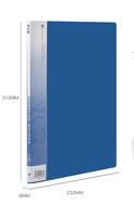Porte-documents de présentation bleu, classeur A4, avec protège-feuilles transparents pour œuvres d'art, photos, documents