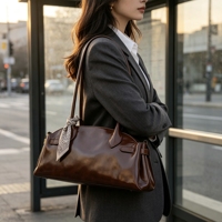 Tas Selempang Panjang SUNNY Custom Model Baguette Vintage Persegi Panjang untuk Sehari-hari