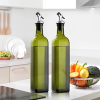 Bouteille en verre vide en gros avec bec verseur pour huile d'olive, vinaigre et sauce soja