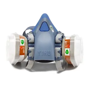YIHU masker Gas silikon setengah wajah, peralatan pelindung keselamatan tahan debu 9207P untuk Respirator Kimia