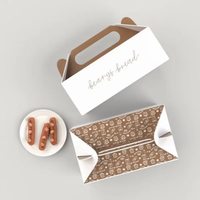 Maßgefertigte Canelé-Gebäckboxen mit Griff, Lebensmittelechter Karton