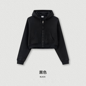 2025 alta qualità pesante <span class=keywords><strong>felpa</strong></span> <span class=keywords><strong>con</strong></span> cappuccio personalizzata <span class=keywords><strong>con</strong></span> logo Crop Top oversize stampa a tracolla moda <span class=keywords><strong>felpa</strong></span> <span class=keywords><strong>con</strong></span> cappuccio da donna - Product Image 3