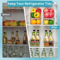 Boîte en plastique transparente pour réfrigérateur JX, rectangulaire, pour fruits et légumes, réfrigération, qualité alimentaire, empilable, rangement de cuisine
