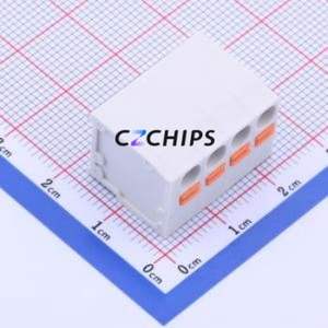 KF239-5.0-4P Spring Terminal Block Through hole Component (THT),P=5mm Connector 1x4P 5mm White 4P - Product Image 1