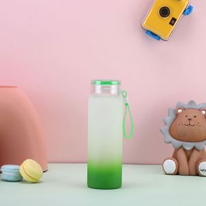 Bouteille en verre dégradé XH GT8006, 17 oz, légère, anti-fuite, avec couvercle à vis, pour pique-nique en extérieur, gobelet portable - Product Image 1
