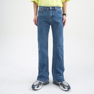 <span class=keywords><strong>Pantalones</strong></span> Vaqueros Azules Deslavados de Diseñador Personalizados para <span class=keywords><strong>Hombre</strong></span>, Estilo Urbano, Corte Holgado, Desgastados, Vintage, Acampanados - Product Image 3
