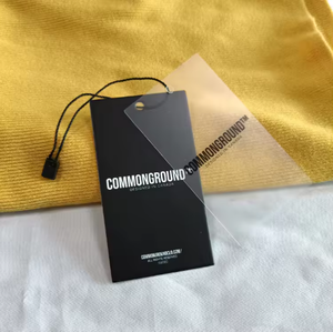 Etiquetas de PVC de Papel de Alta Calidad con Cuerdas Gratis, Personaliza tu Propio Logotipo, Bajo MOQ, Etiqueta de Lujo con Impresión de Logotipo en Cartulina Negra - Product Image 2