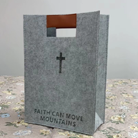 Sac fourre-tout en feutre moderne personnalisé avec logo chrétien pour vêtements et usage domestique, à prix abordable