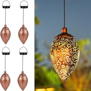 Xinhuiyuan <b>Solar</b> <b>Lantern</b> Paisley Pattern <b>Hanging</b> Outdoor Waterproof Led Landscape Lamp Garden Decoration - Product Image 2