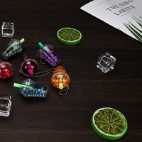 Mini porte-clés DIY japonais et taïwanais en peluche, motifs chat mignon, fruits, perles Boba, tasses à boisson, thé au lait, café et bouteilles d'eau, vente en gros
