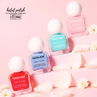 SAGALAGA 12ml Vernis à ongles à base d'eau pailleté longue tenue semi-permanent anti-écaillage sans odeur formule douce pour usage quotidien et en salon
