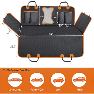 Hamaca impermeable para mascotas Oxford, funda para asiento de coche para perros, transpirable, con bolsillo antideslizante para el asiento trasero, compatible con todos los coches - Product Image 2
